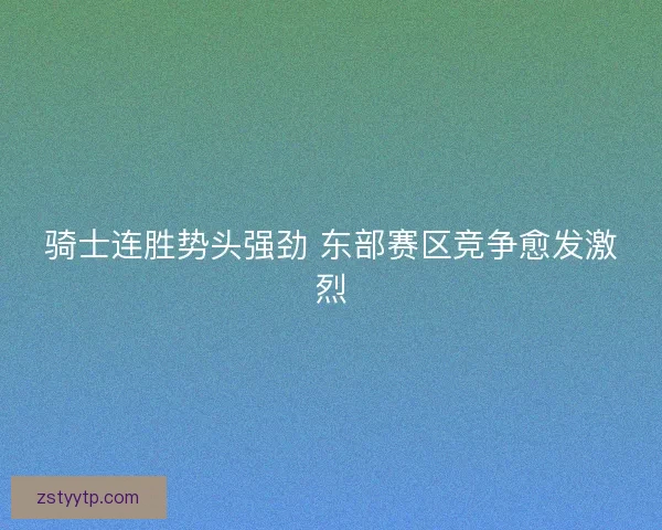 骑士连胜势头强劲 东部赛区竞争愈发激烈
